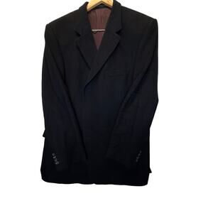 Sarar Mens 52R Blazer Jacket Loro Piana Superfine Wool Black 3 Button Italy